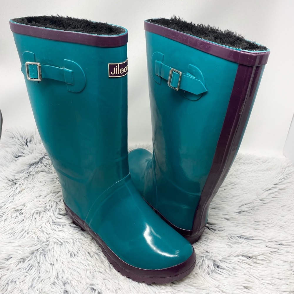 Jileon Aqua Rainboots Size 8